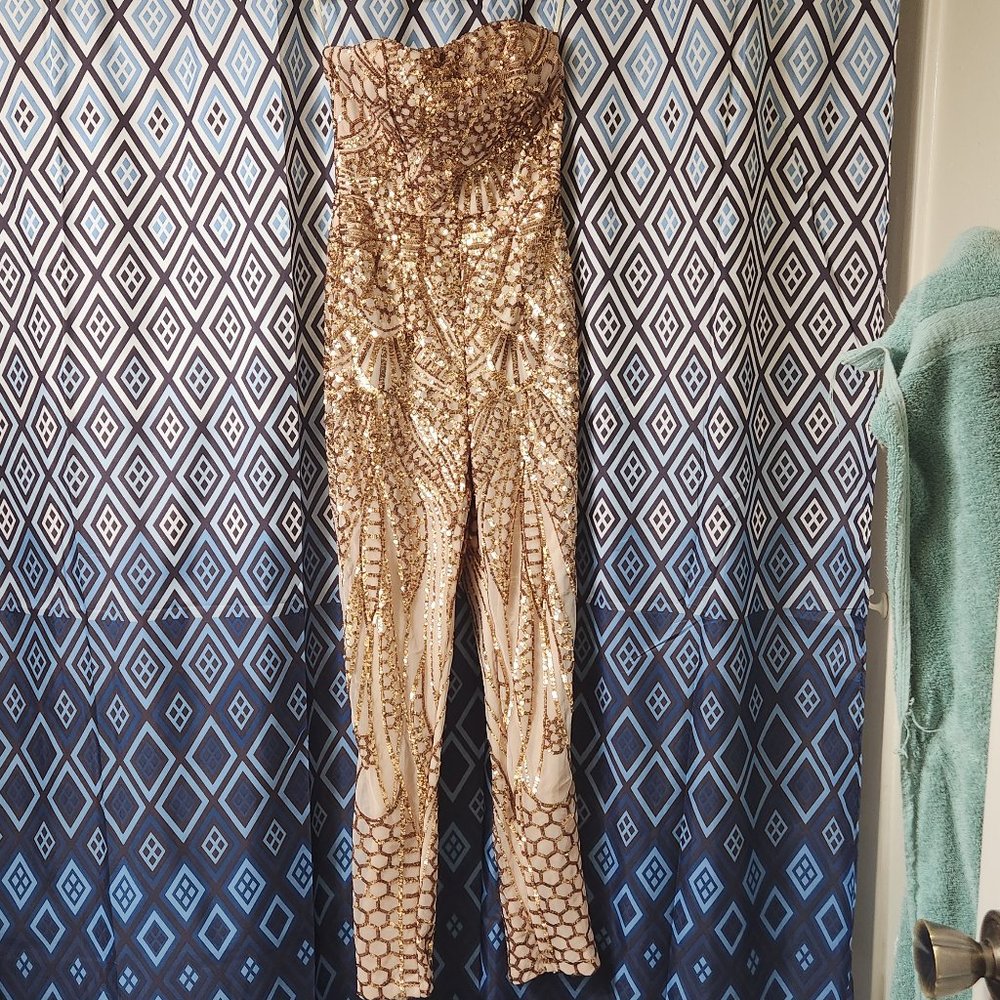 Gold Sequin Jumpsuit